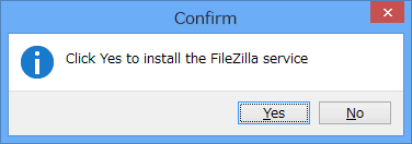 Click Yes to install FileZilla service