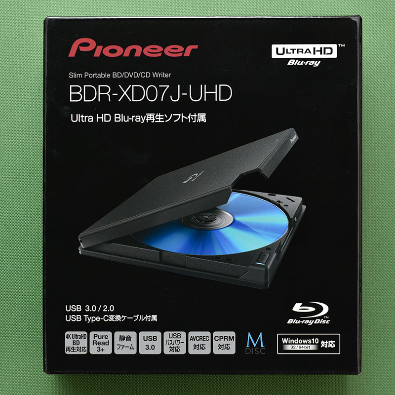 レビュー】パイオニア UHD Blu-rayポータブルドライブ BDR-XD07J-UHD 